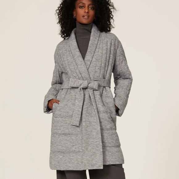 Club Monaco Quilted Blanket Coat - Grey - Picture 1 of 16